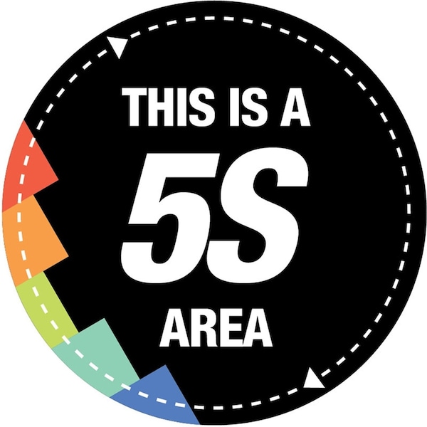 5S Area Floor Sign 16in Diameter Non Slip Floor Sign